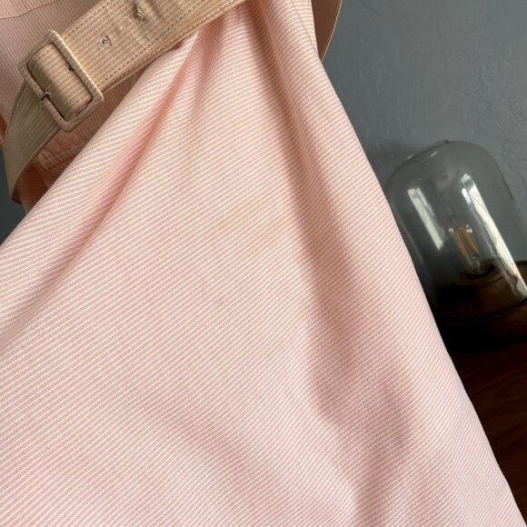 Vtg 80’s Jennifer Moore Pink Striped Button Front Shirtdress Midi Full Skirt Sun - Picture 3 of 7
